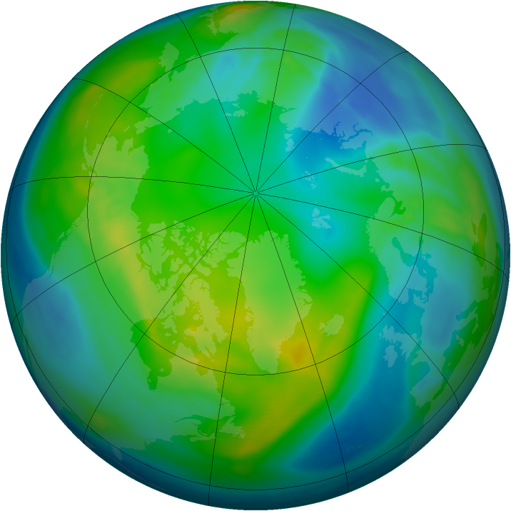 Arctic ozone map for 07 November 2006